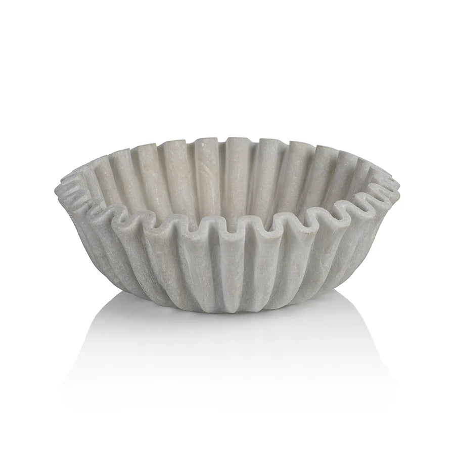Scalloped marble bowl image 0