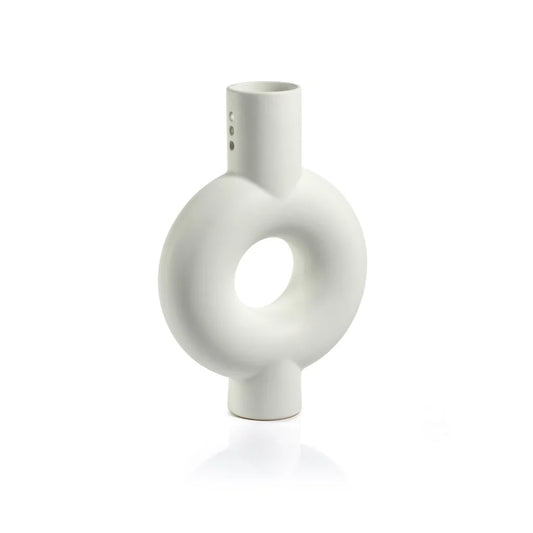 STOCKHOLM WHITE STONEWARE VASE