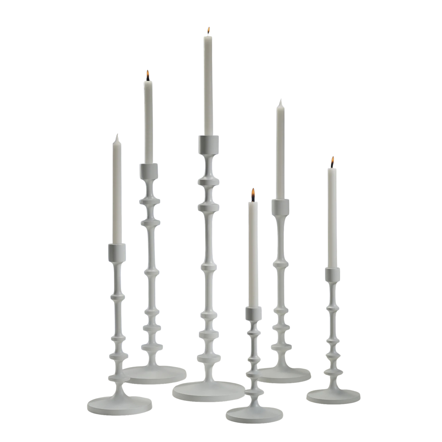 LILOU MATTE WHITE METAL TAPER HOLDER