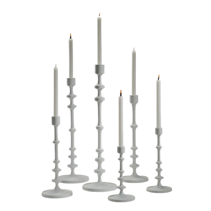 LILOU MATTE WHITE METAL TAPER HOLDER