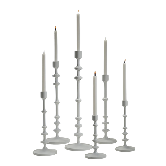 LILOU MATTE WHITE METAL TAPER HOLDER